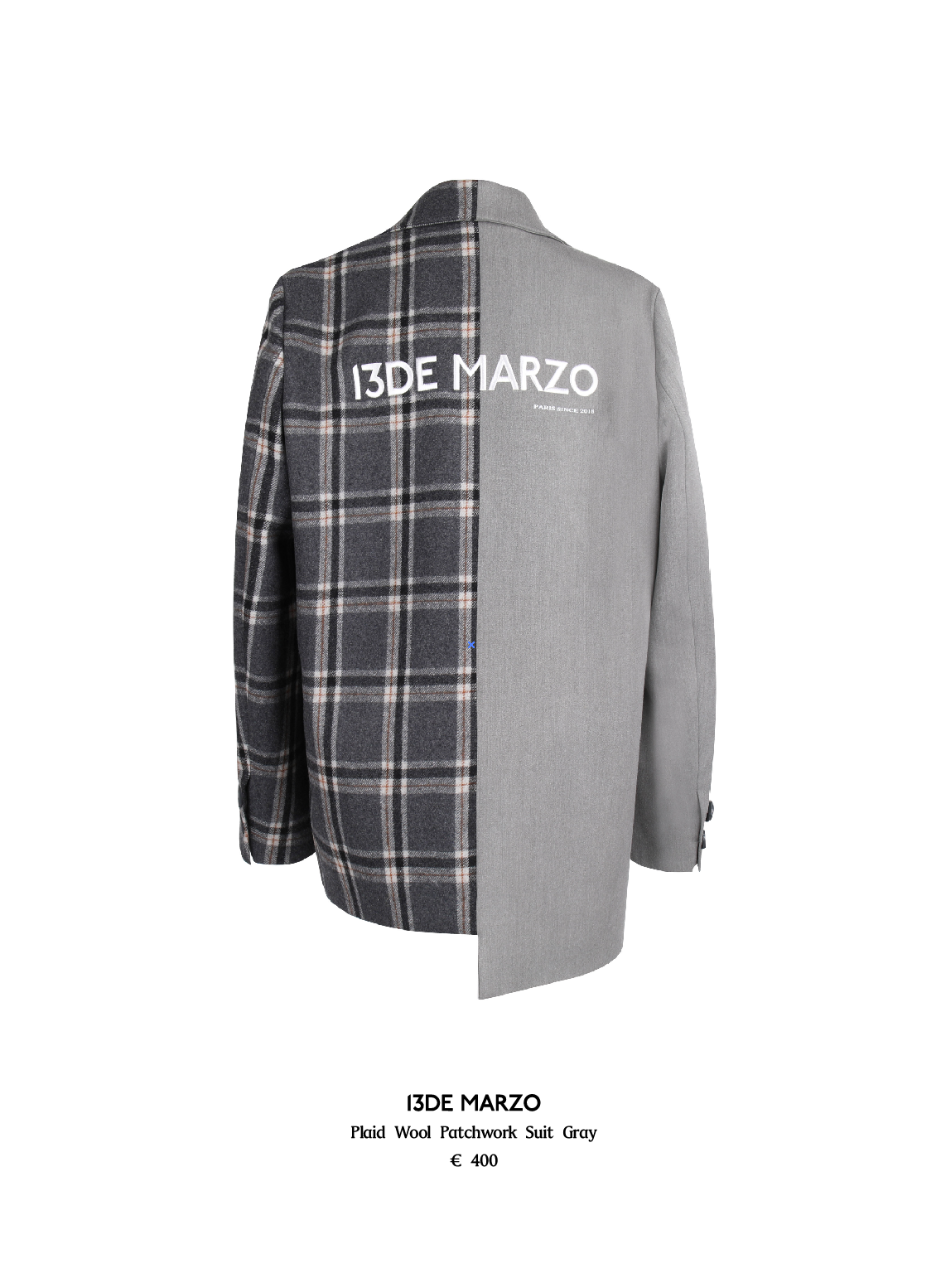 13DE MARZO Plaid Wool Patchwork Suit - 13DeMarzo