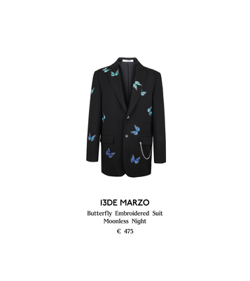 13DE MARZO Butterfly Embroidered Suit
